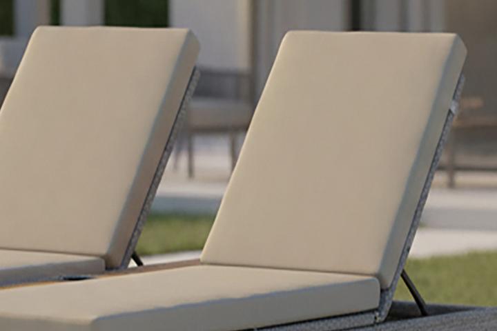 Gartenliege Doppelliege Grau inkl. Auflage Outdoorstoff Rückenlehne verstellbar