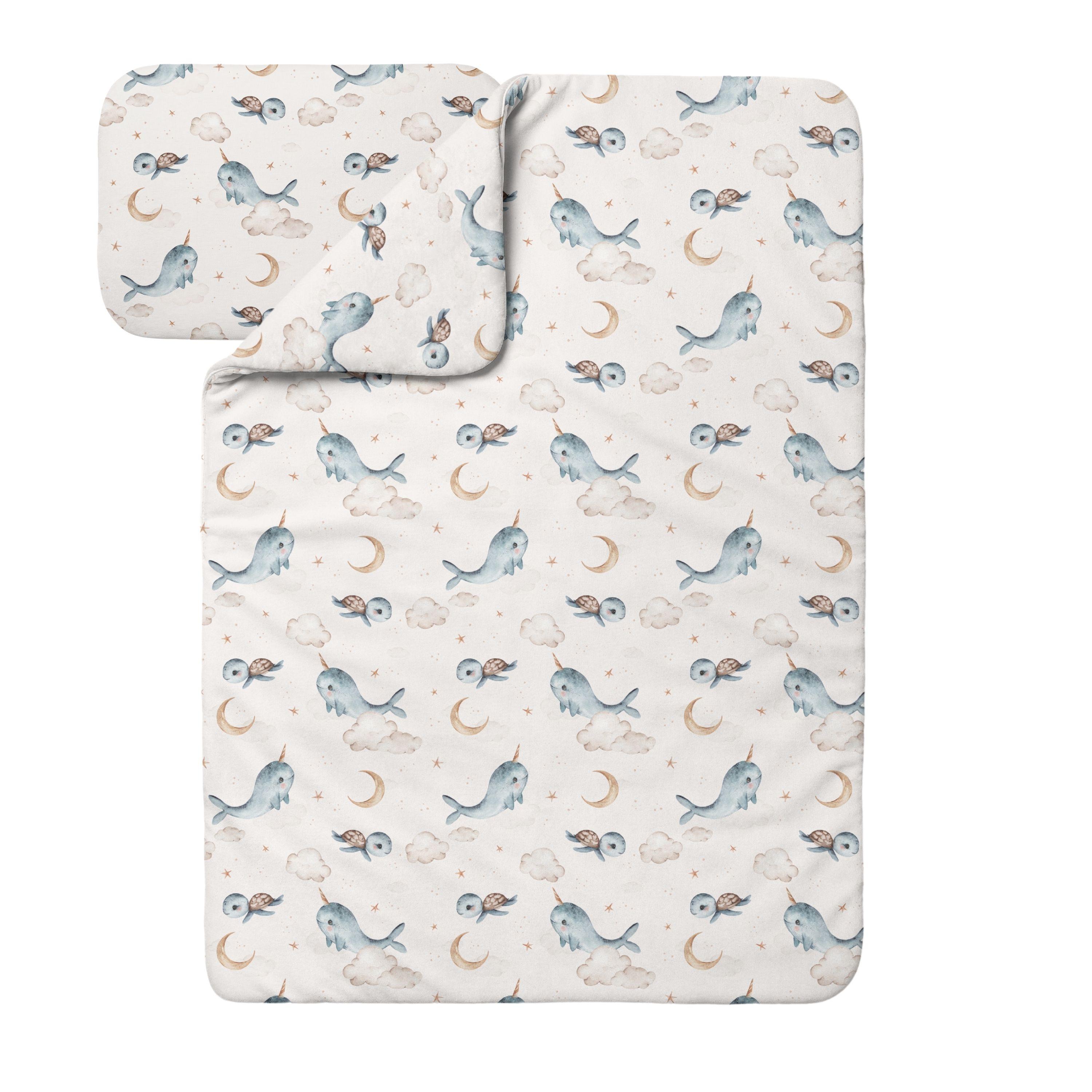 BABY Bambus-Bettwäsche Wale - Beige, Textil (100/135cm) - waldin