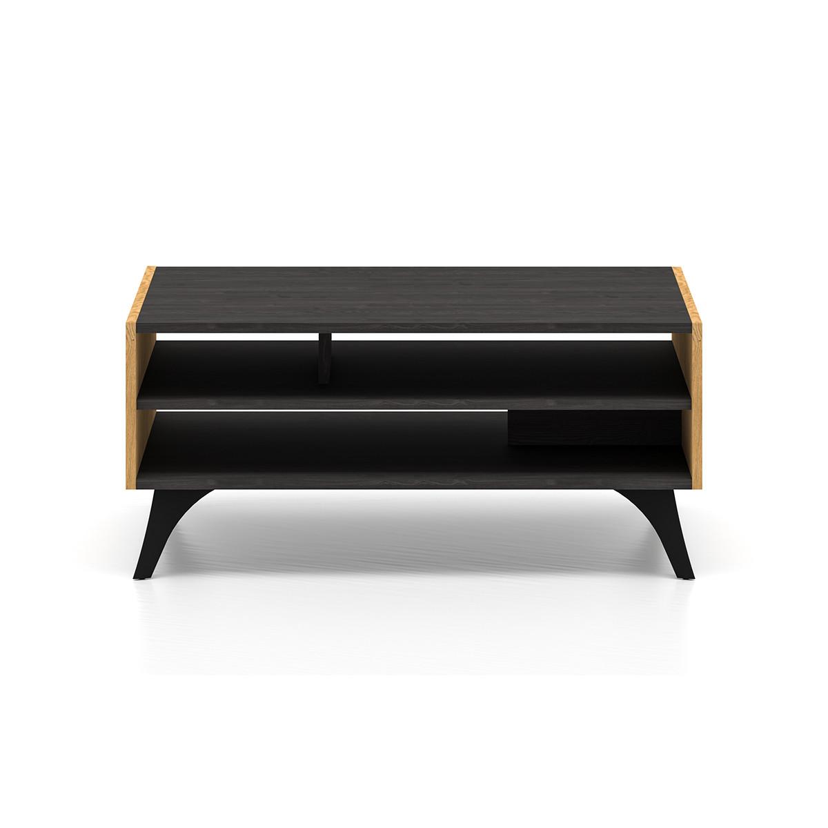 COUCHTISCH Soah Holz und Schwarz - Schwarz, Holzwerkstoff (60/90/40cm) - Petits-meubles