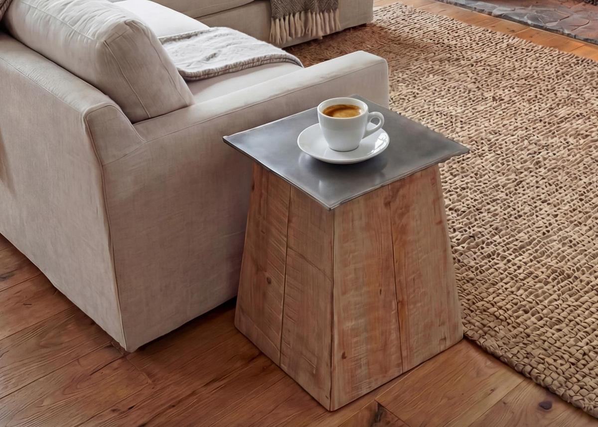 BEISTELLTISCH L76B quadrat Braun, Grau - Braun/Grau, Holz (36/36/45cm) - MCW