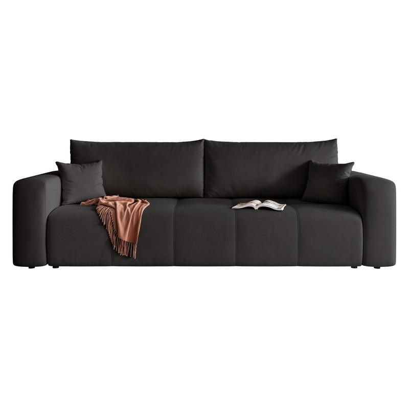 SCHLAFSOFA PEDRO mit Bettkasten Schwarz - Schwarz, Holzwerkstoff/Textil (244/79/93cm) - Idohome