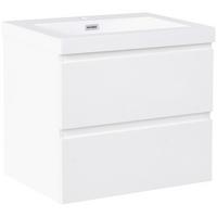 WASCHBECKENUNTERSCHRANK wandmontiertk mit Waschbecken Weiß Cardiel - Weiß, Holzwerkstoff (60/55/46cm) - Beliani