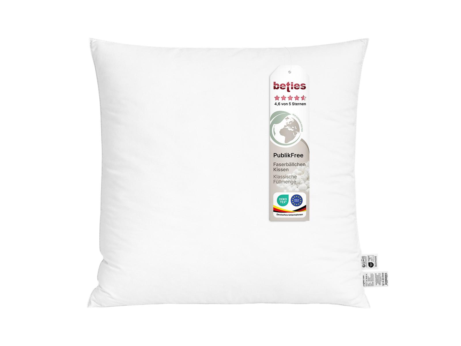 KOPFKISSEN PublikFree Faserbällchen 80/80 cm - Weiß, Naturmaterialien/Kunststoff (80/80cm) - beties Heimtextil