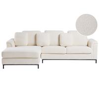 ECKSOFA 4-Sitzer Bouclé Weiß rechtsseitig Oslo - Schwarz/Weiß, Textil (270/151cm) - Beliani