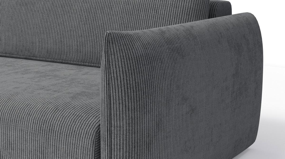 ECKSOFA TAUER 3-Sitzer rechts, dunkelgrau - Dunkelgrau/Schwarz, Holz/Textil (248/173cm) - Wozimo