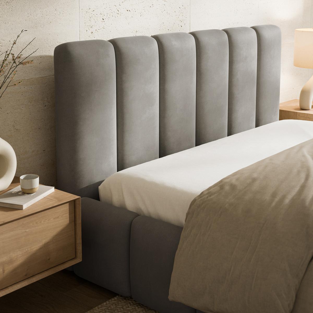 POLSTERBETT RANIS 200x200 cm mit Bettkästen - Grau - Grau, Holz/Textil (200/200cm) - MASSENO