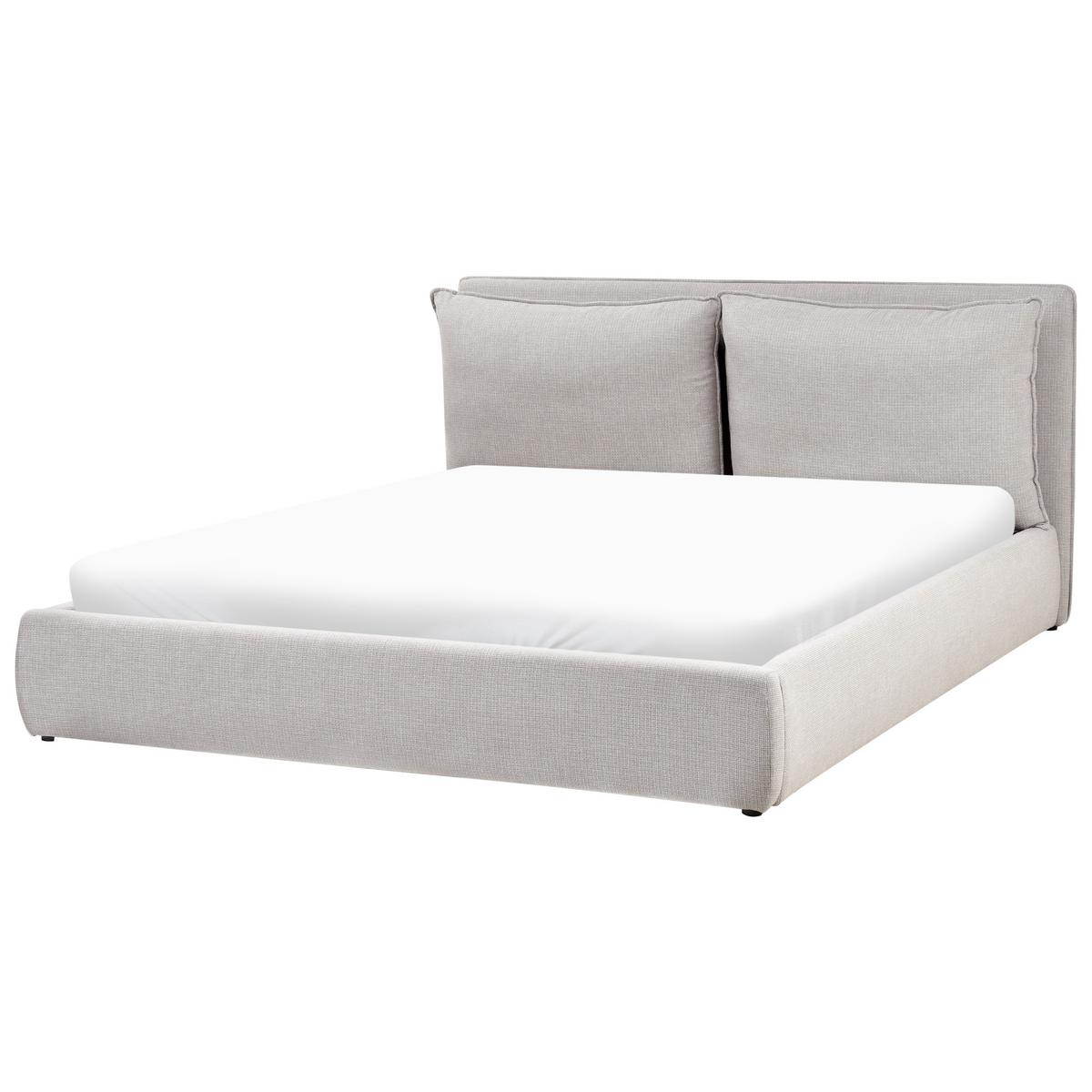 BETT mit Stauraum 180x200 cm Grau Bajonna - Hellgrau, Textil (180/200cm) - Beliani