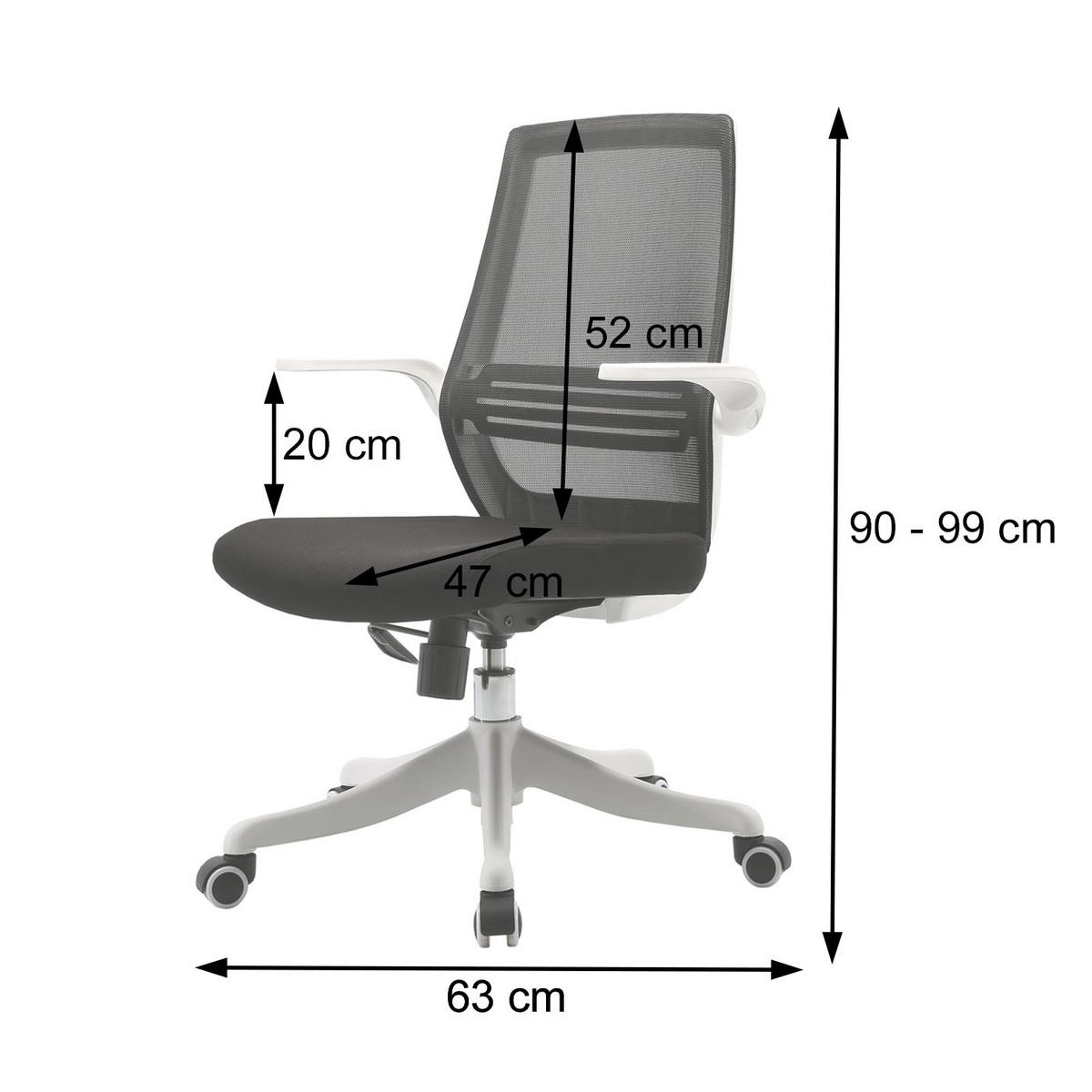 BÜROSTUHL Schwarz - Schwarz, Textil (63/99/46cm) - SIHOO