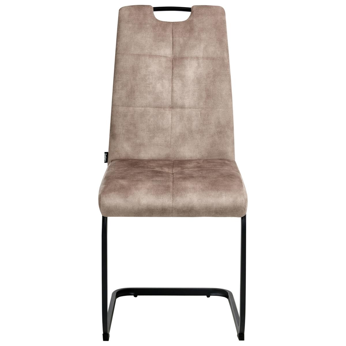 ESSZIMMERSTUHL 4er-Set Stoff Taupe Cisco - Taupe, Textil (43/98/50cm) - Beliani