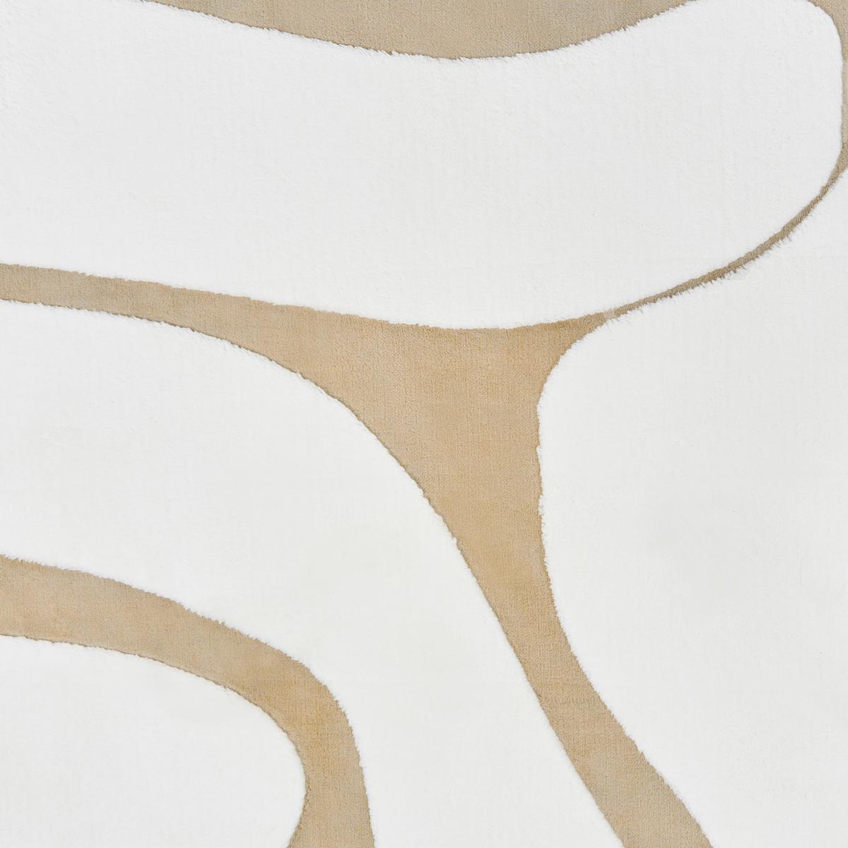 TEPPICH Beige/Weiß 160 cm Hartz - Beige/Creme, Textil (160/160cm) - Beliani