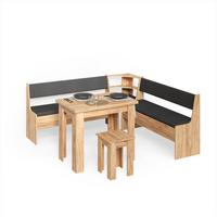 ECKBANKGRUPPE Tiberio Goldkraft Eiche 210 x 210 cm mit Tisch - Honigeiche, Holzwerkstoff (210/80/210cm) - Livinity®