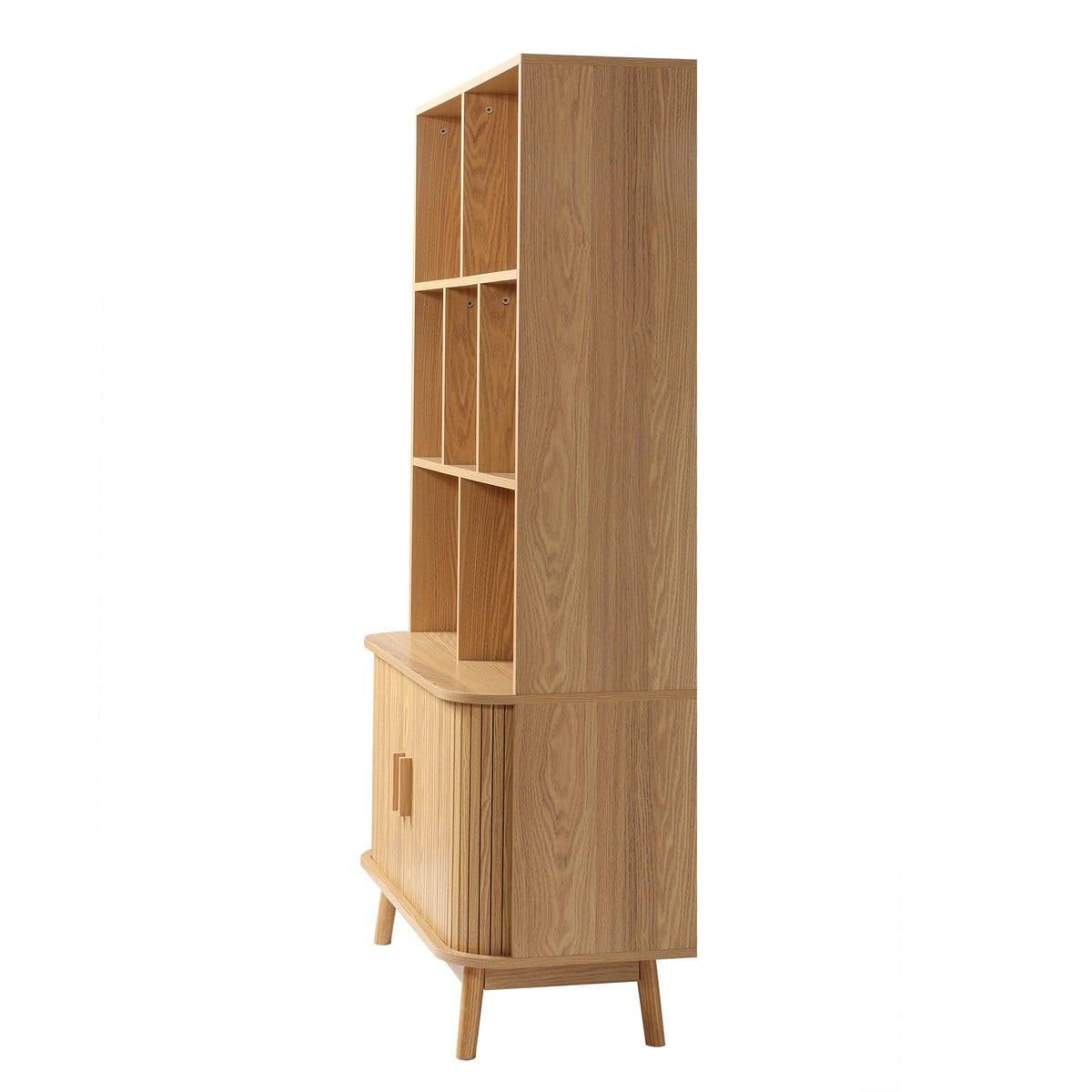 BÜCHERREGAL mit 2 schiebetüren ernest 40/157,5/80 cm - Eschefarben, Holzwerkstoff (80/157.5/35.5cm) - Calicosy