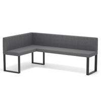 ECKBANK links SANA U Webstoff glatt, 128/168 cm Dunkelgrau - Dunkelgrau, Textil/Metall (128/168cm) - Idohome
