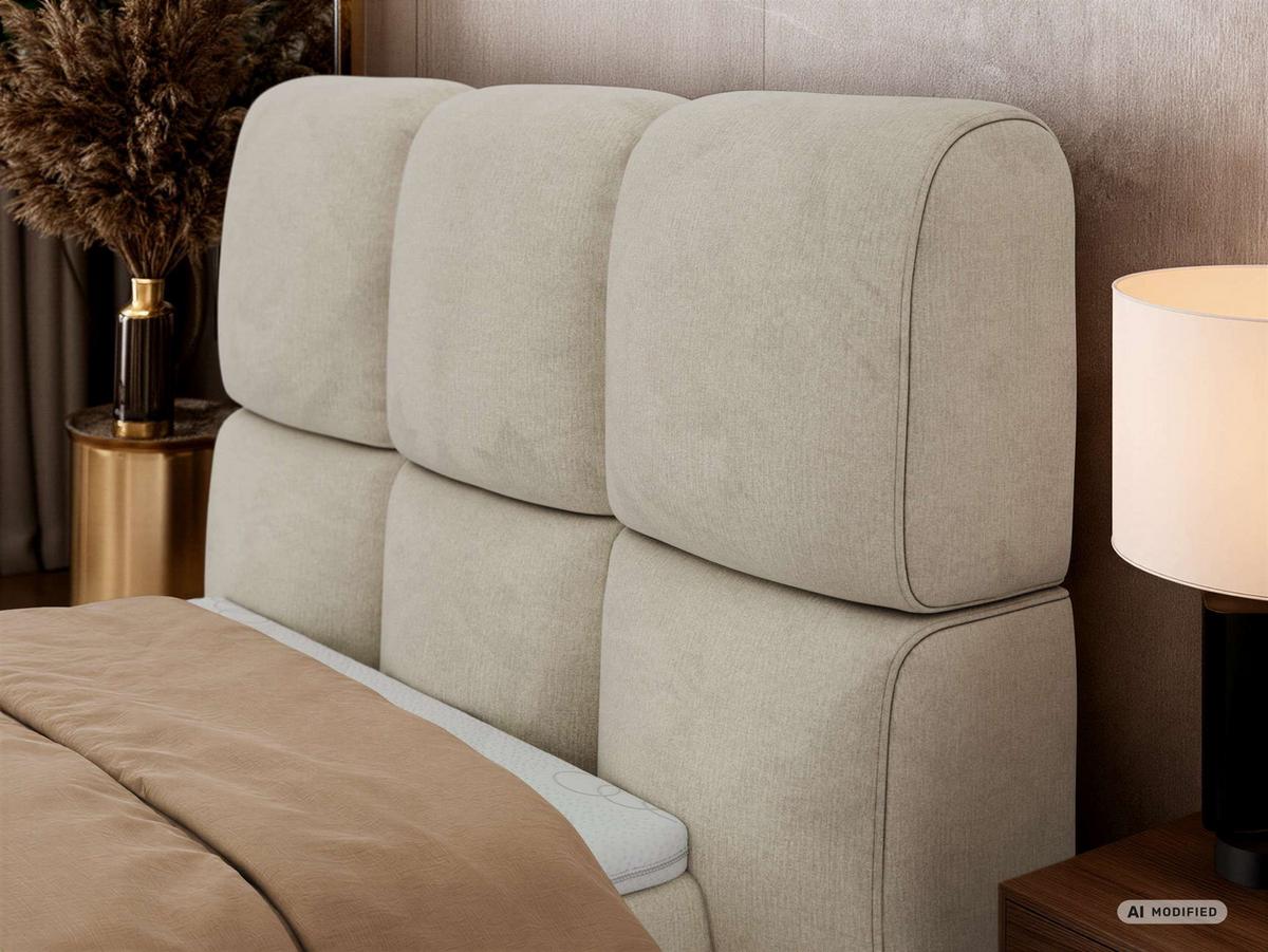 BOXBETT NIRA 90/200 - Beige Velvet - Topper T25 - H3 - Beige/Schwarz, Kunststoff/Textil (200/90cm) - MKS