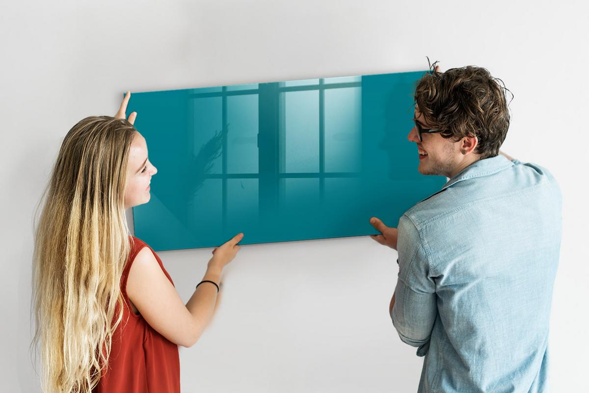 MAGNETTAFEL 120x60 Marineblau schwarzer Marker - Mintgrün, Glas (120/0.4/60cm) - TULUP