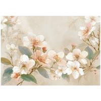 FOTOTAPETE Blumen Beton Beige 300x210 cm - Multicolor, Papier (300/210cm) - Wallarena