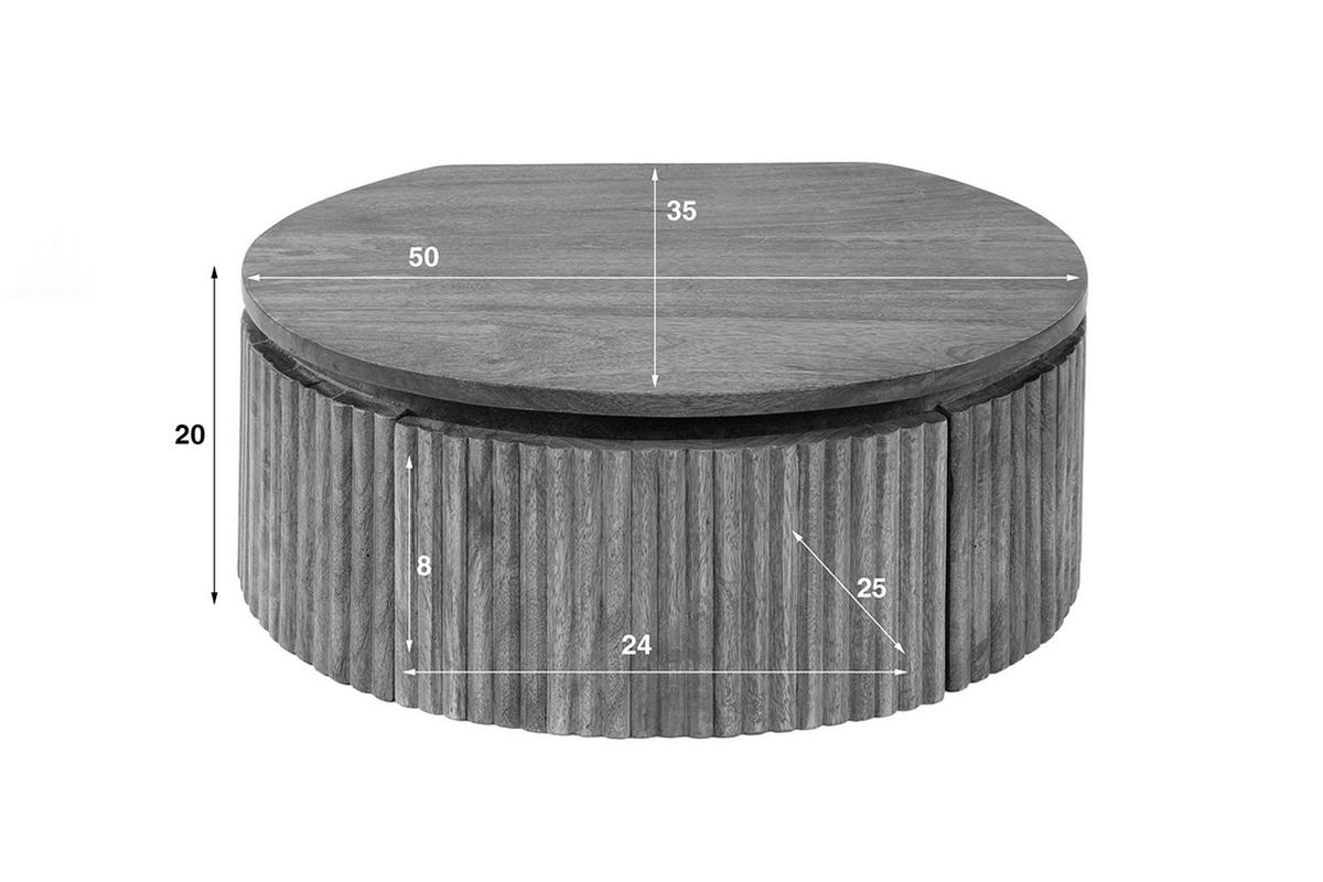 NACHTTISCH HEVE Holz Mango - Zwetschgeholzfarben, Holz (50/20/35cm) - KAWOLA