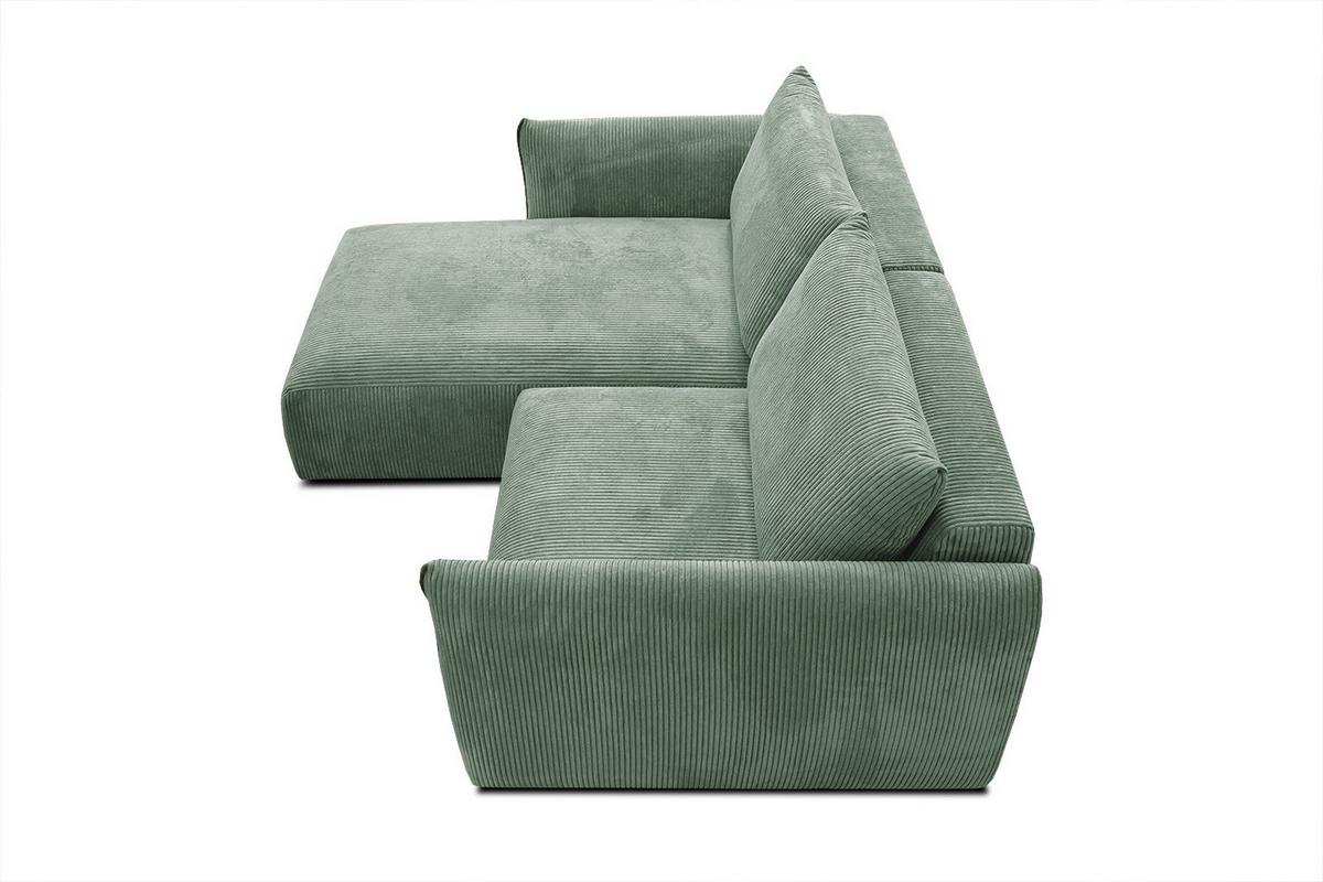 ECKSOFA TAUER 3-Sitzer, mintgrün - Schwarz/Mintgrün, Holzwerkstoff/Kunststoff (173/206cm) - Wozimo