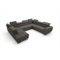 WOHNLANDSCHAFT Bastien Xl - Dunkelgrau, Holzwerkstoff/Textil (265/95/350cm) - Fun Möbel