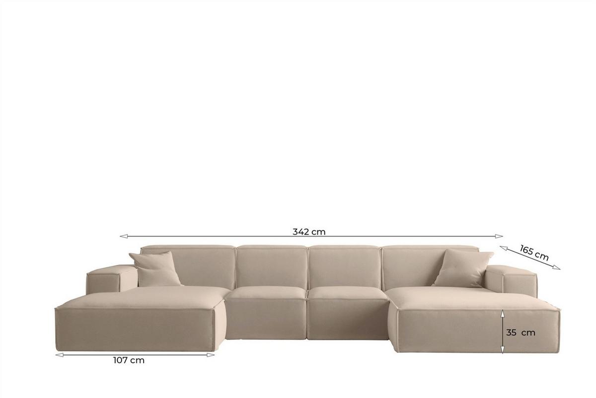 WOHNLANDSCHAFT Celes Premium Xs Artico - Beige, Holzwerkstoff/Textil (342/73/165cm) - Fun Möbel