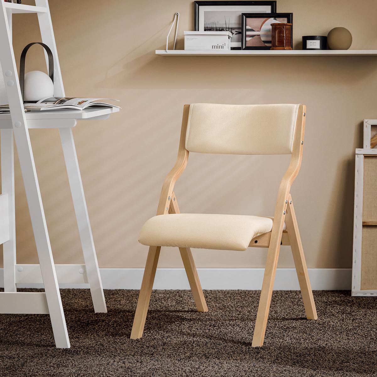 KLAPPSTÜHLEN 2 er set, Weiß 48x80x54cm - Weiß, Holz/Holzwerkstoff (54/80/48cm) - SoBuy