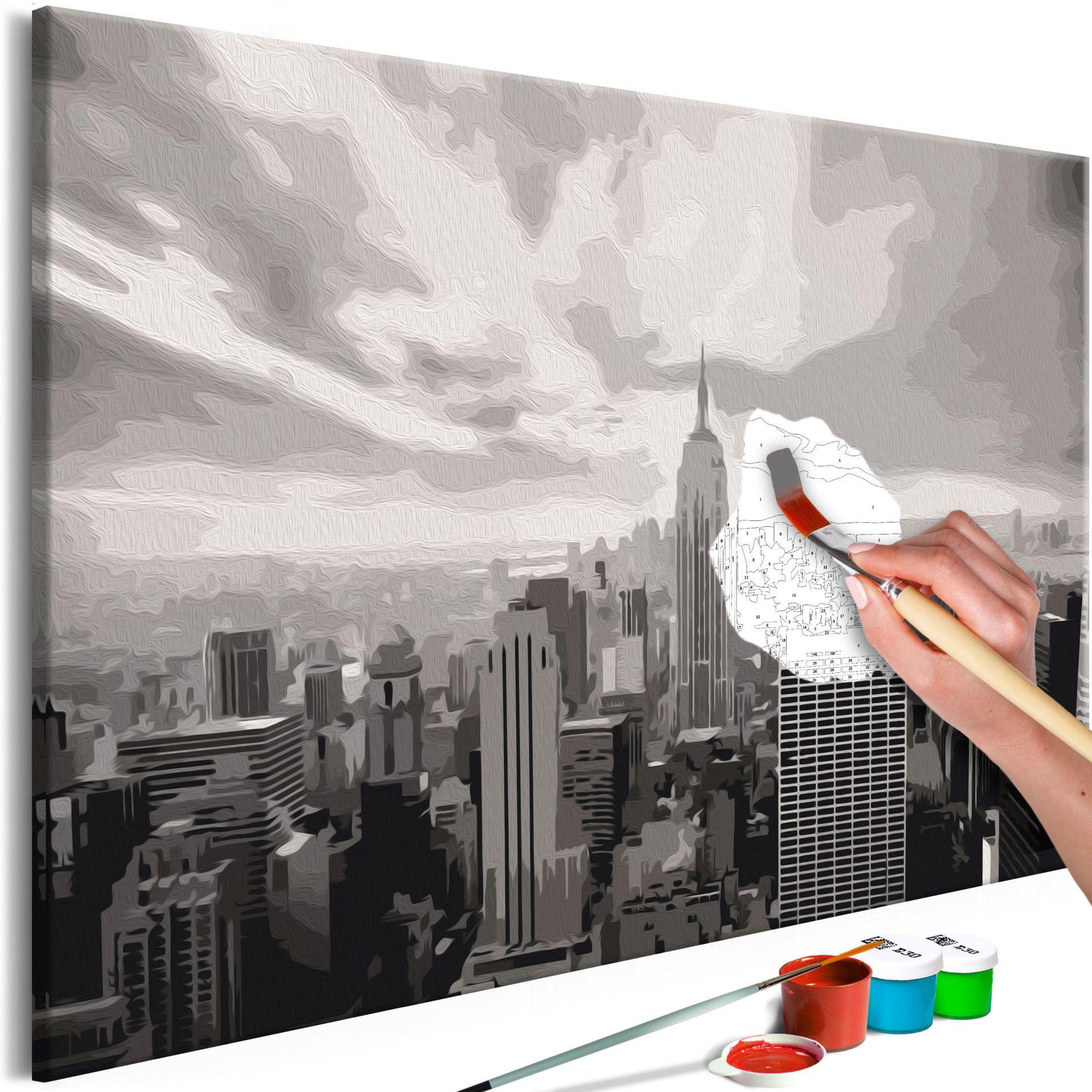 MALEN NACH ZAHLEN 50/40 cm - Schwarz, Textil (1.4/40cm) - KUNSTLOFT