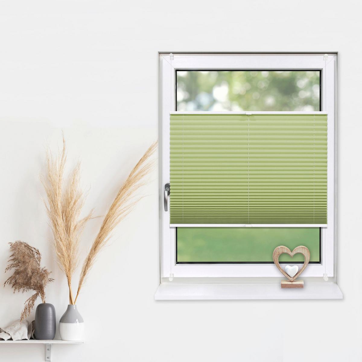 PLISSEE Basic 65 x 150cm Klemmfix ohne Bohren - Hellgrün, Textil (65/150cm) - Deco-Raum
