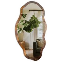 SPIEGEL 90x45 cm asymmetrisch mit Druck - Rostige Textur - Transparent, Glas (45/90/0.4cm) - TULUP