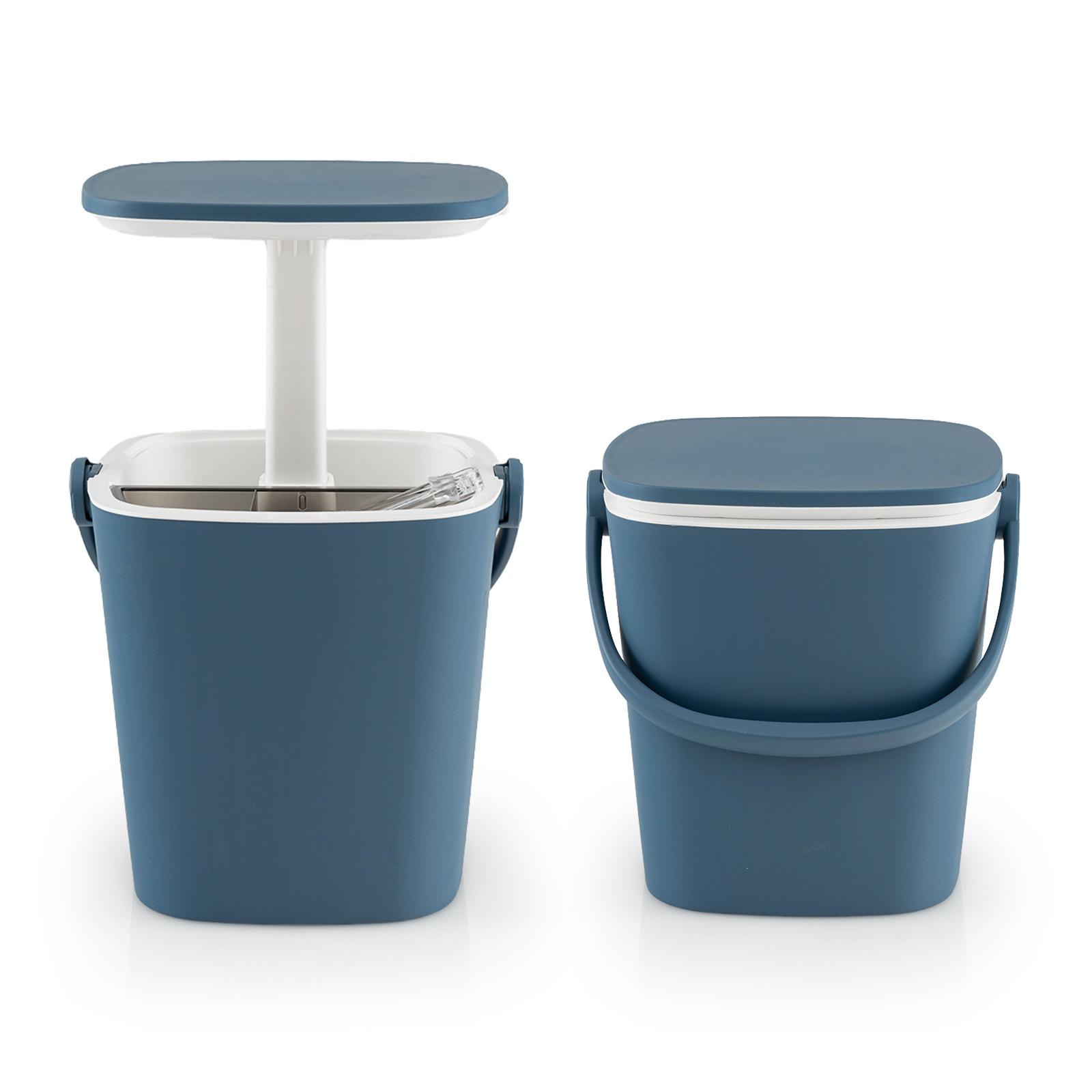 BEISTELLTISCH Blau - Blau, Kunststoff (34/35/37cm) - COSTWAY