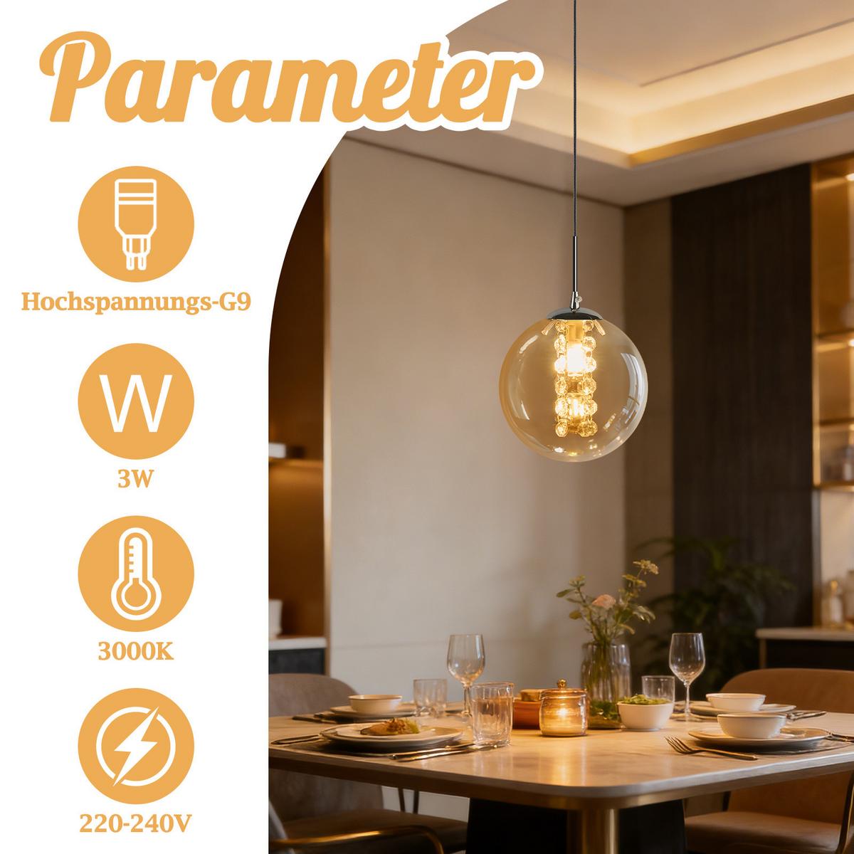 PENDELLEUCHTE Camaryn 15/10/150 cm - Bernsteinfarben, Glas (15/10/150cm) - ZMH