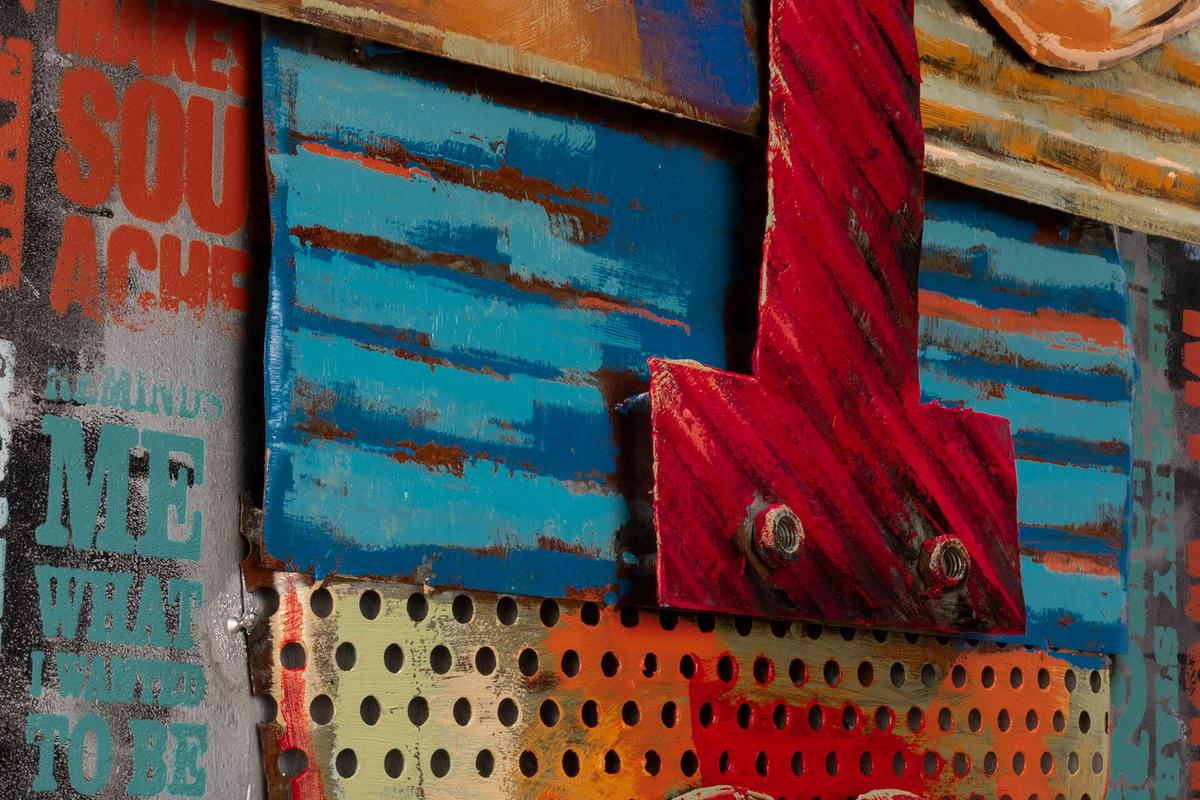 METALLBILD Bunt 60/90 cm - Multicolor, Metall (4.7/90cm) - KUNSTLOFT