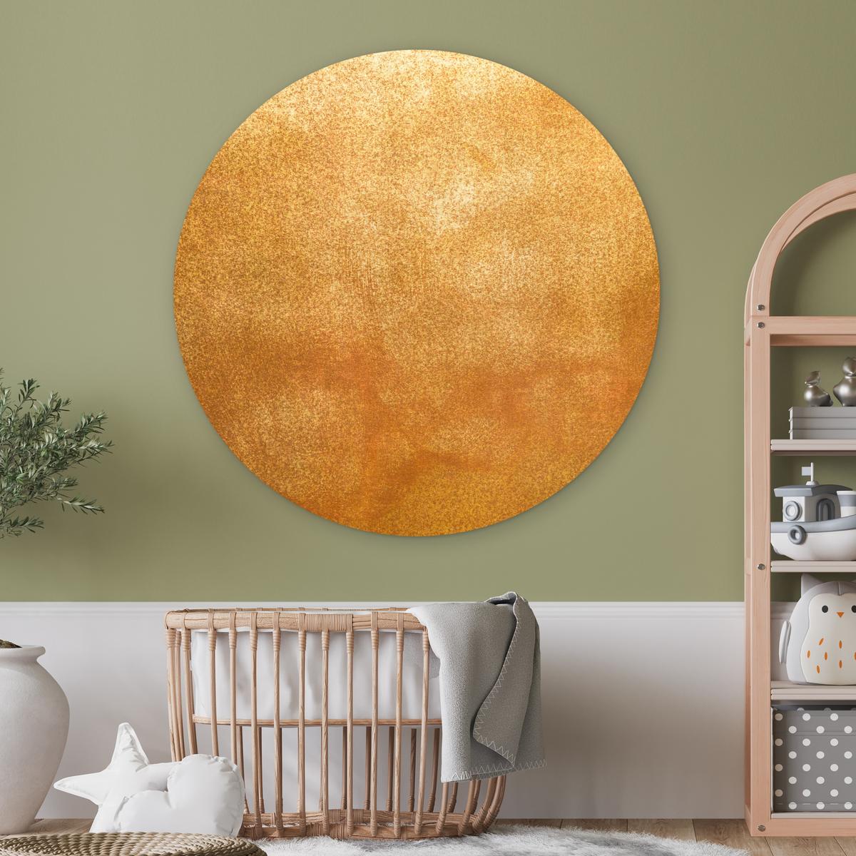 WANDBILD Eisen - Rost - Gold - Metall - Luxus Deko Groß 150x150 cm - Goldfarben, Kunststoff (150/150cm) - MuchoWow