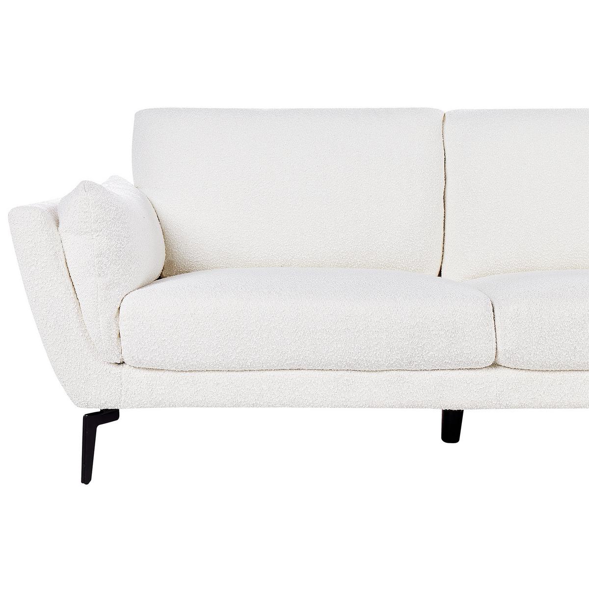 3-SITZER-SOFA Bouclé Weiß Kansseli - Weiß, Textil (341/70/115cm) - Beliani