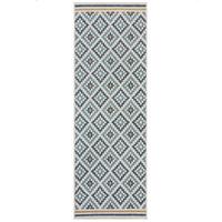 OUTDOORTEPPICH Waschbar FLEET, geometrisch, aus Polypropylen, Blau-Gelb, 80 x 230 cm - Blau, Textil (80/230cm) - KADIMA DESIGN