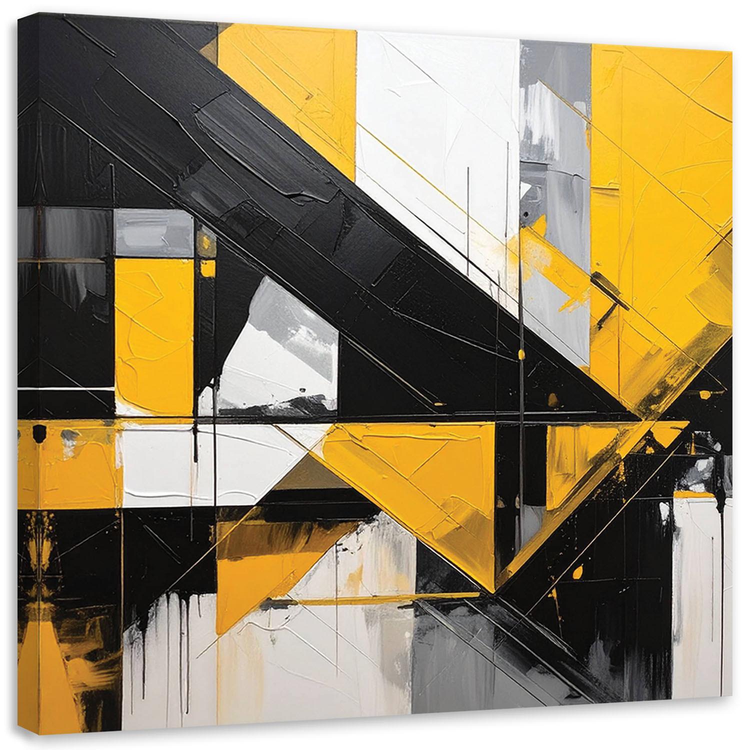 LEINWANDBILD 3D und geometrisch 40x40cm - Gelb, Textil (40/40cm) - Feeby