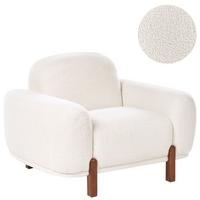 SESSEL Bouclé Weiß Odnes - Dunkelbraun, Textil (110/81/90cm) - Beliani