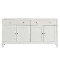 SIDEBOARD aus mattweißem MDF, mit 4 Türen und 2 Schubladen - Weiß, Holzwerkstoff (160/82/40cm) - Urban Meuble