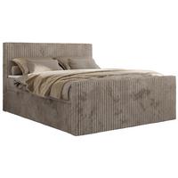 BOXBETT TILIANO DUO 160/200 - Hellbraun Cord - H3 - Hellbraun, Textil (160/200cm) - MKS