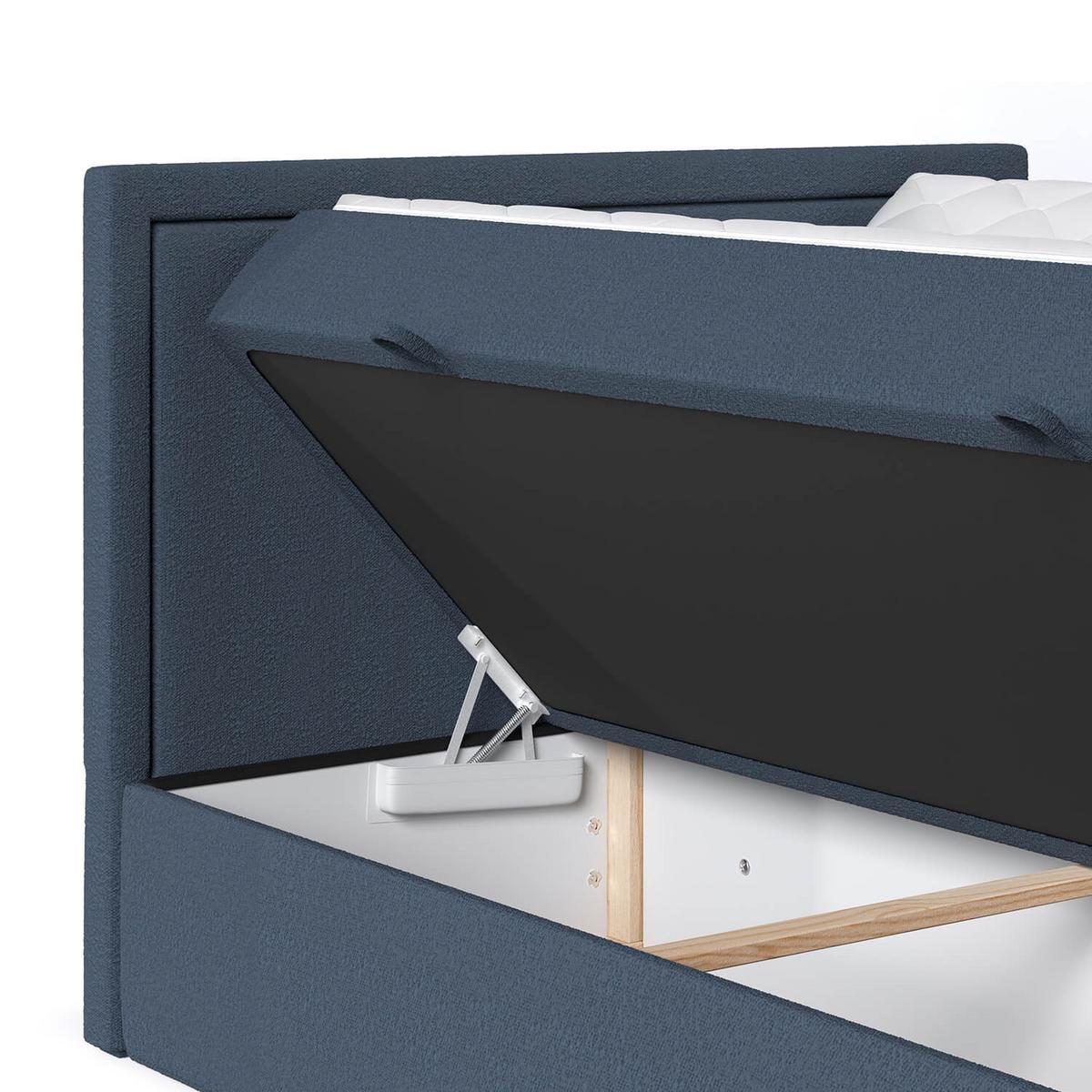 BOXBETT Jodan 180/200 cm Marineblau im Baloo Stoff - Schwarz/Dunkelblau, Holz/Holzwerkstoff (180/200cm) - AltaBeds
