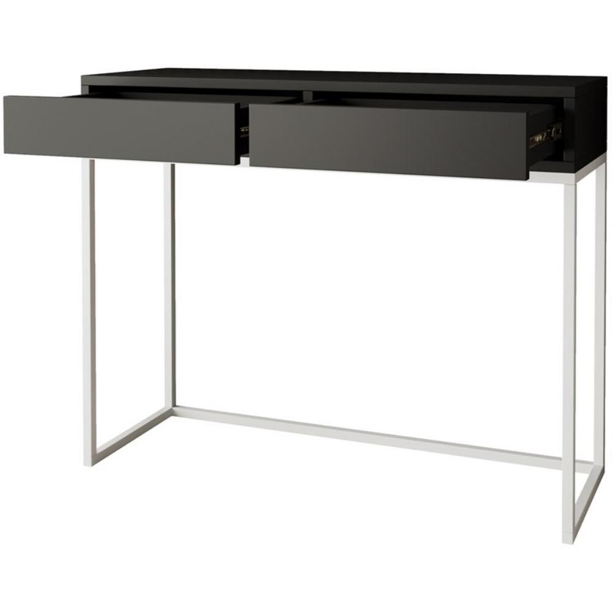KONSOLENTISCH Lango 100/85/35 schwarz mit weißen Matellbeinen - Schwarz/Weiß, Holzwerkstoff/Metall (35/100/85cm) - Beautysofa