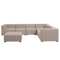LOUNGE SET 7-Sitzer beige rechtsseitig modular Arezzo - Beige, Textil - Beliani