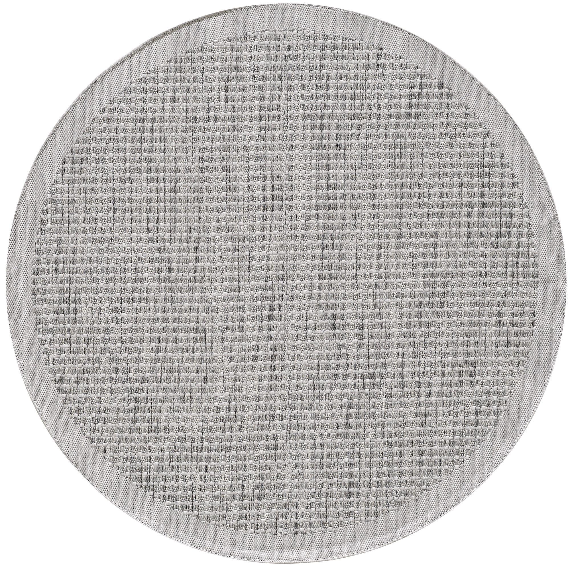 TEPPICH Outdoor DAFNE in Grau, einfarbig, Ø 160 cm - Grau, Textil (160/160cm) - KADIMA DESIGN