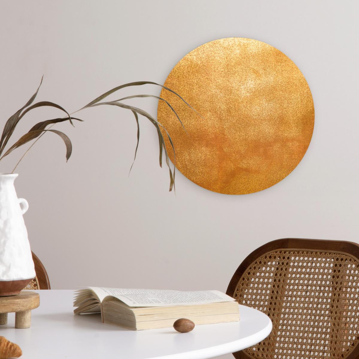 WANDBILD Eisen - Rost - Gold - Metall - Luxus Deko Wohnzimmer 30x30 cm - Goldfarben, Kunststoff (30/30cm) - MuchoWow