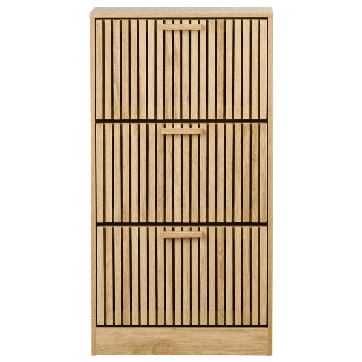 SCHUHSCHRANK Hellbraun Lynwood - Braun, Holzwerkstoff (60/113/24cm) - Beliani