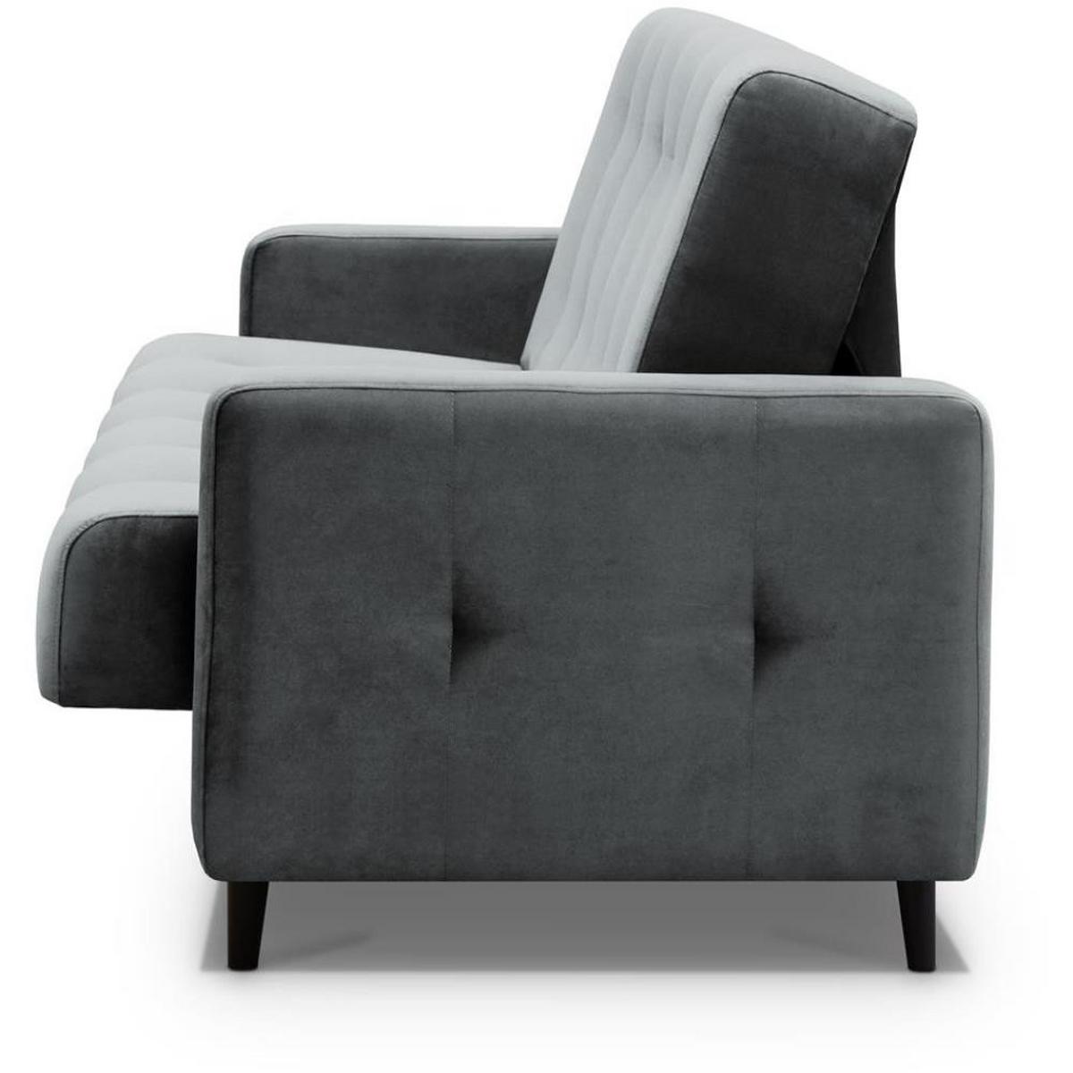3-SITZER Schlafsofa Nancy Bis grau - Grau, Holz/Textil (220/89/93cm) - Beautysofa