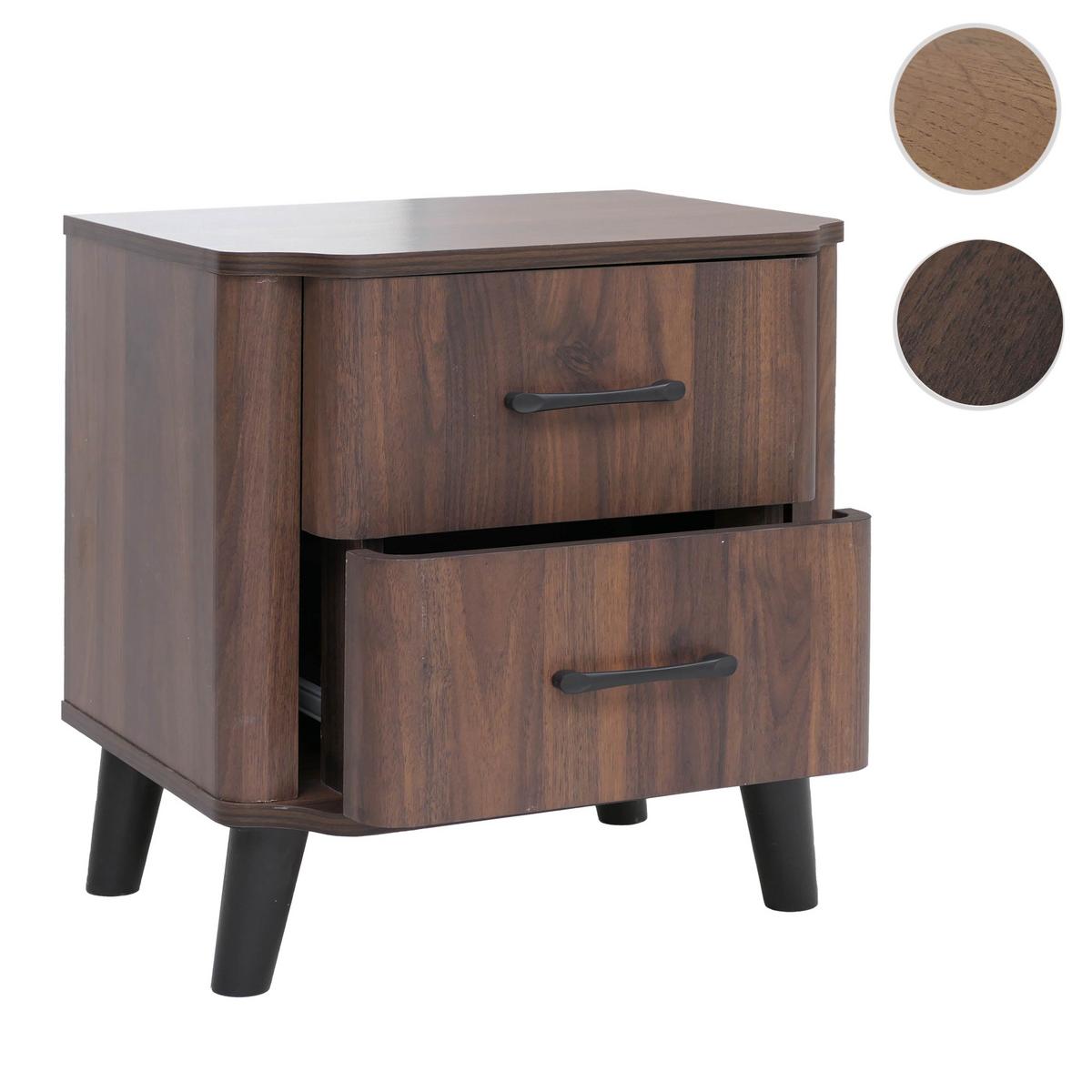 NACHTTISCH organisch Walnuss Dekor - Walnussfarben, Holz (48/50/40cm) - MCW