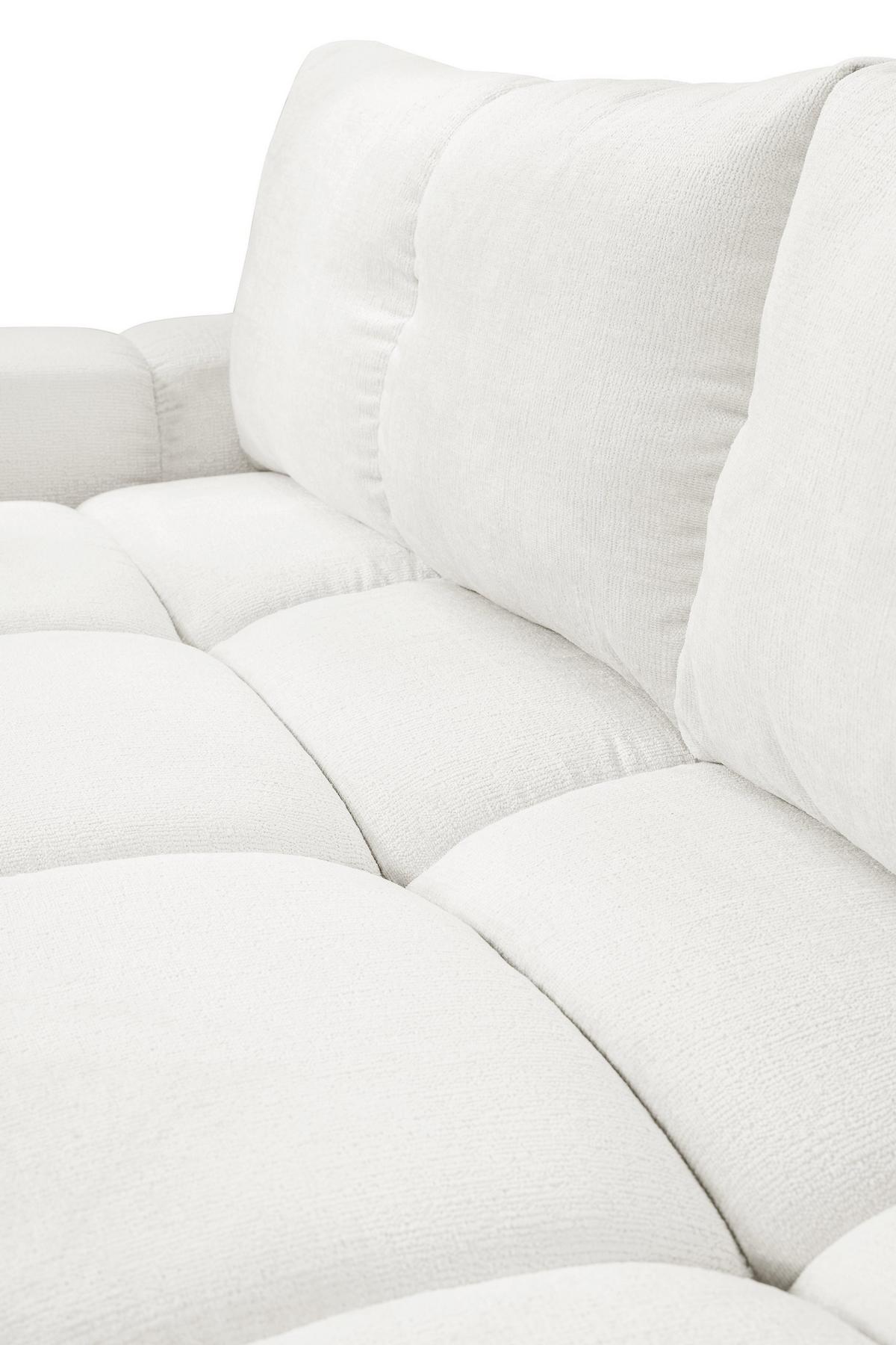 BETTSOFA DUCA Creme Chenille-Stoff mit Schlaffunktion - Creme, Holz (259/90/99cm) - MASSENO