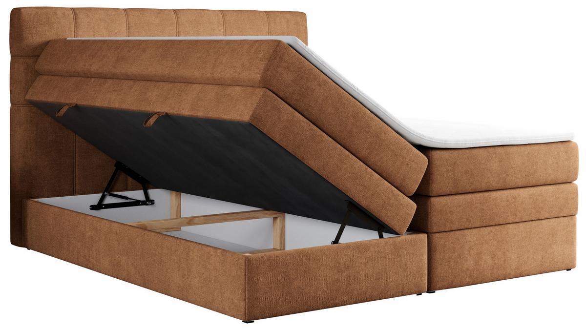 BOXSPRINGBETT ERNI KING 140/200 Orange Struktur - H3 - Orange, Holz/Textil (140/200cm) - MKS
