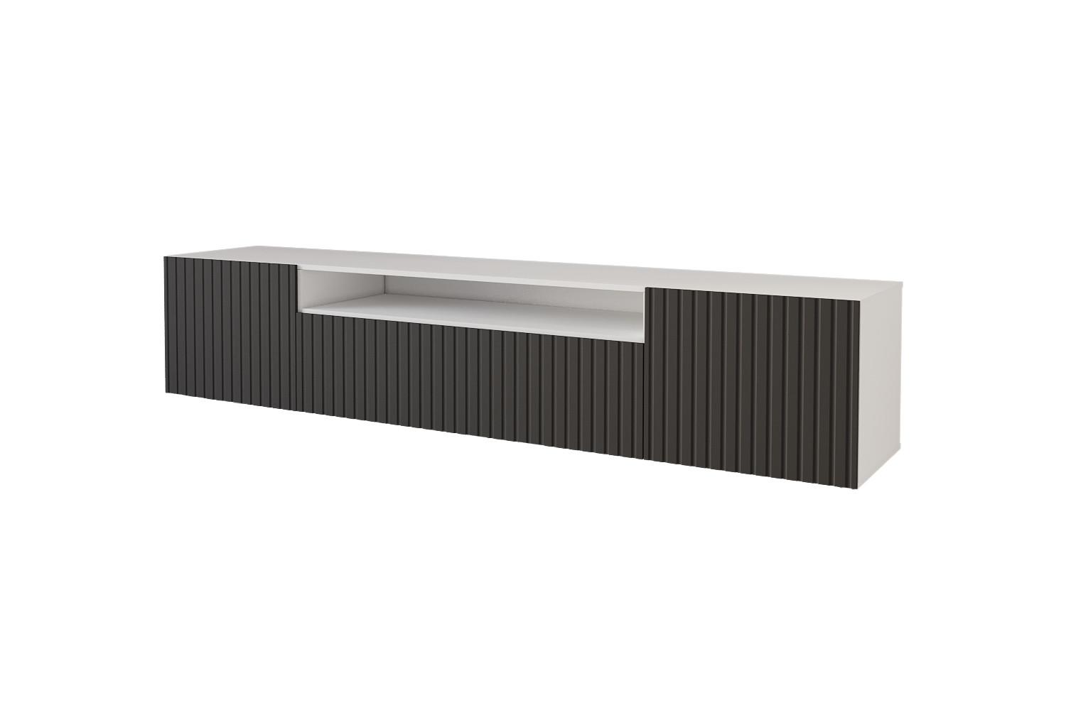 LOWBOARD KITO-W 200x40x41 cm - Weiß / Schwarz - Schwarz/Weiß, Holzwerkstoff (200/40/41cm) - ALTDECOR