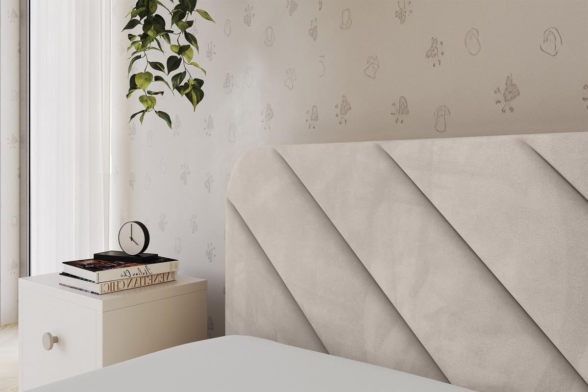 EINZELLBETT Jugendbett mit Bettkasten und Matratze H3/H4, Rechts - FIKY 90x200 Beige - Sandfarben, Holzwerkstoff/Textil (90/200cm) - ALTDECOR
